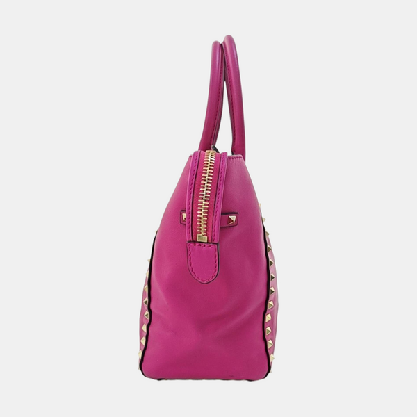 Rockstud Calfskin Red