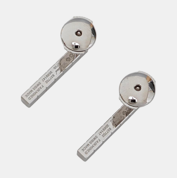18k White Gold Silver Stud Earrings