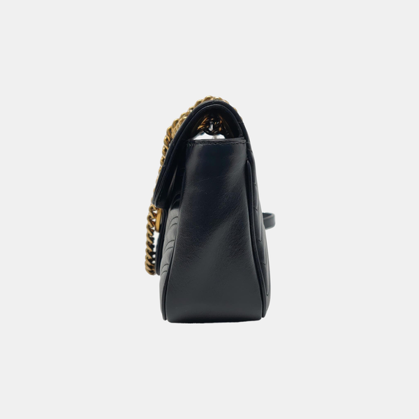 GG Marmont Medium Quilted Calfskin Black