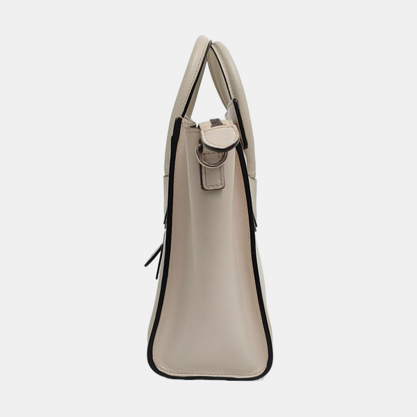 Authenticated pre-owned LUGGAGE Nano Calfskin White - Tote Bag at Looply