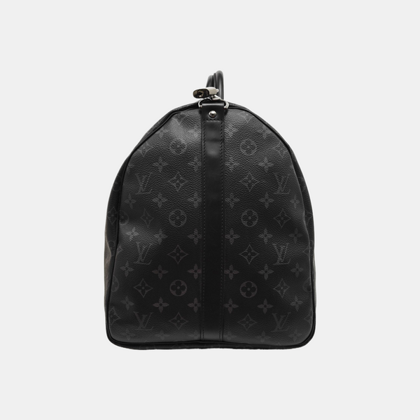 KEEPALL 55 Monogram Coated Canvas Black