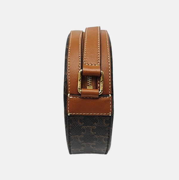 Coated Canvas Shoulder Bag Brown