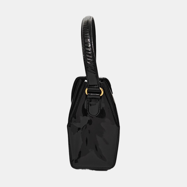 Leather Top Handle Bag Black