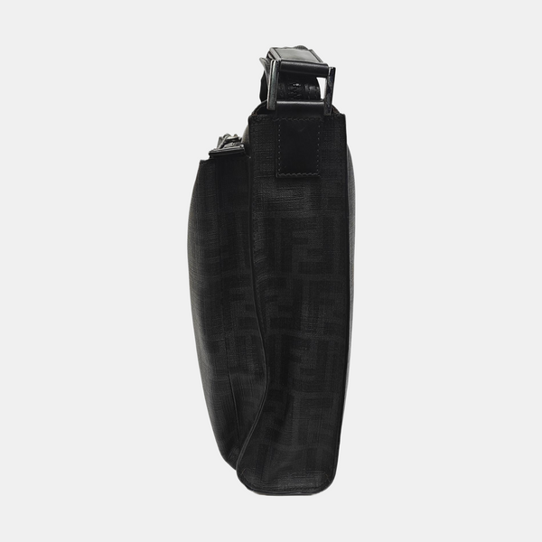 Coated Canvas Shoulder Bag Black
