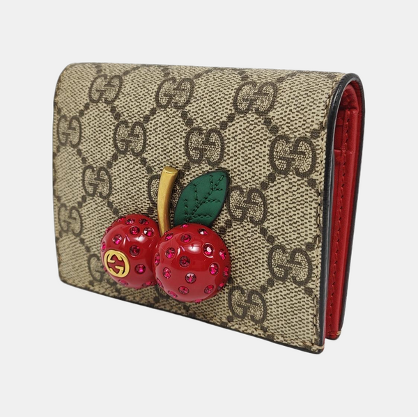 GG Supreme Monogram Coated Canvas Gray Wallet
