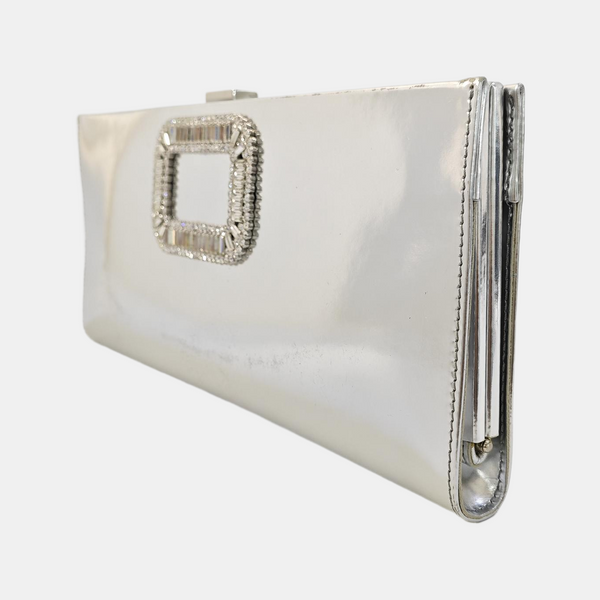 Calfskin Clutch Silver