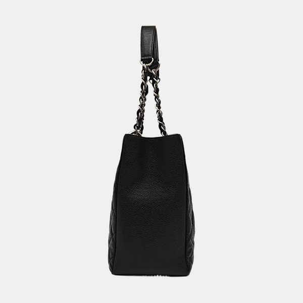 CHANEL GST Large Quilted Grained Calfskin Black