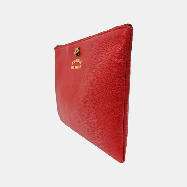 Calfskin Clutch Red