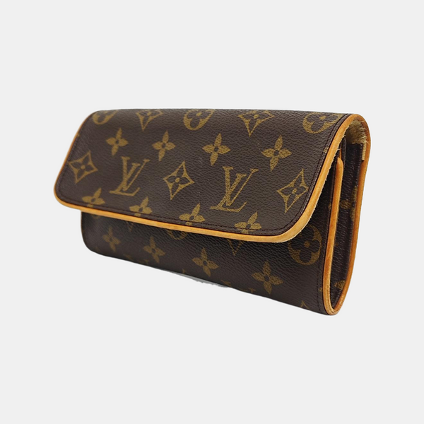 TWIN PM Monogram Coated Canvas Brown Wallet