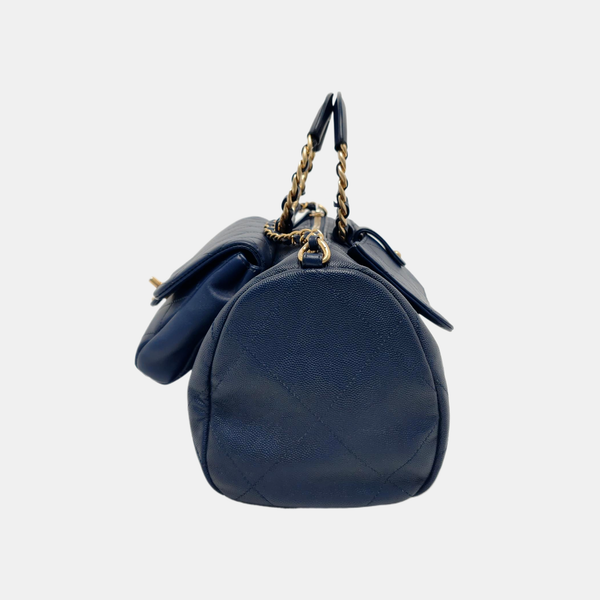 IN THE LOOP Quilted Grained Calfskin Blue