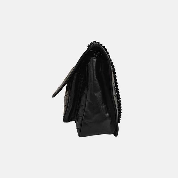 NIKI Medium Chevron Calfskin Black