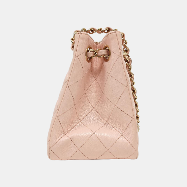 23P TOTE Quilted Grained Calfskin Pink