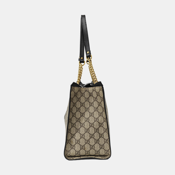 Padlock Medium Monogram Coated Canvas Beige
