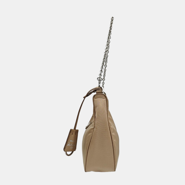 Authenticated pre-owned Re-Edition2005 Nylon Beige - Shoulder Bag at Looply