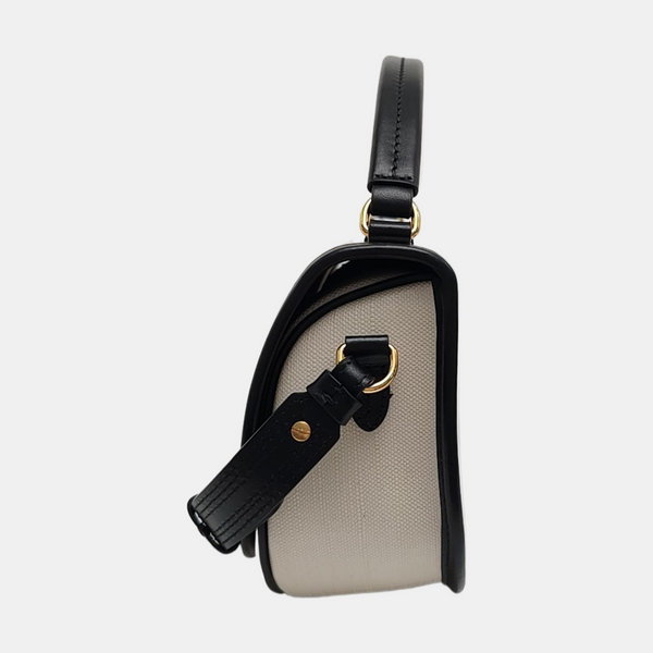 Coated Canvas Shoulder Bag Beige
