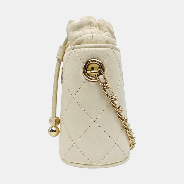 Mini Quilted Lambskin White