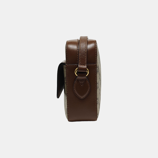 Authenticated pre-owned Horsebit 1955 Small Coated Canvas Beige - Shoulder Bag at Looply