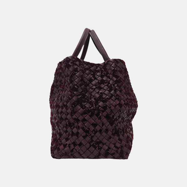 Calfskin Top Handle Bag Purple