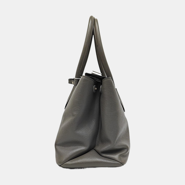 Double Medium Saffiano Calfskin Gray