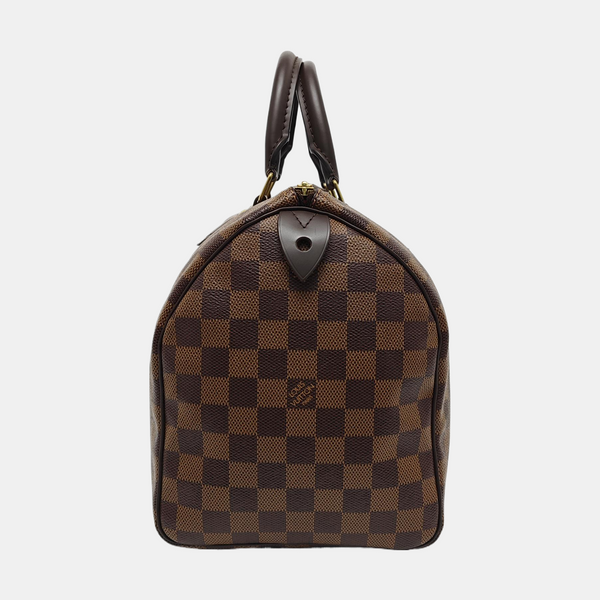 Authenticated pre-owned SPEEDY 30 Damier Ebene Coated Canvas Brown - Top Handle Bag at Looply