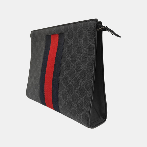 GG Supreme Monogram Coated Canvas Gray