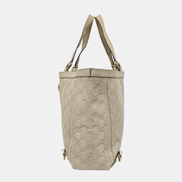 Monogram Calfskin Tote Bag Beige