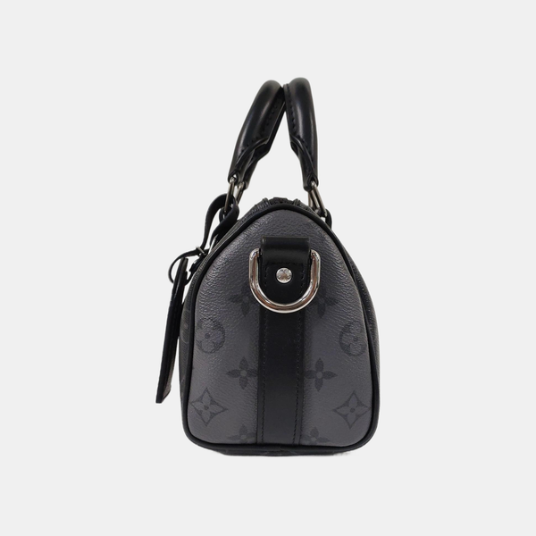 KEEPALL 25 Monogram Coated Canvas Black