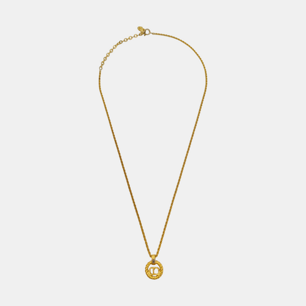 Twist Round Metal Gold Necklace