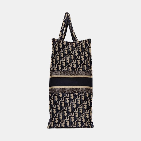 Book Tote Large Oblique Canvas Blue