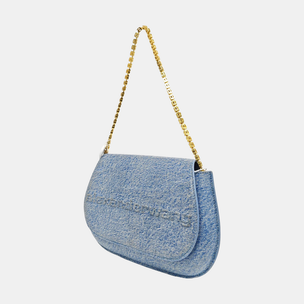 Leather Shoulder Bag Blue
