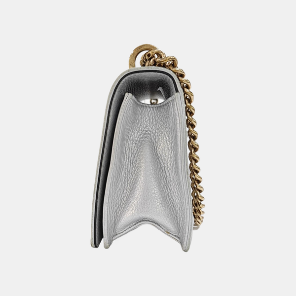 Diorama Medium Cannage Calfskin Silver