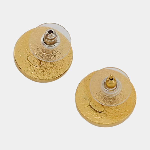 Metal Black Stud Earrings