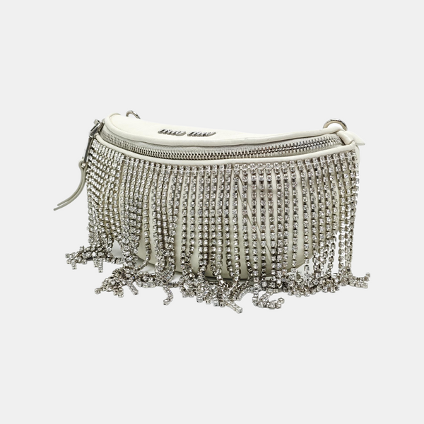 Quilted Lambskin Shoulder Bag White