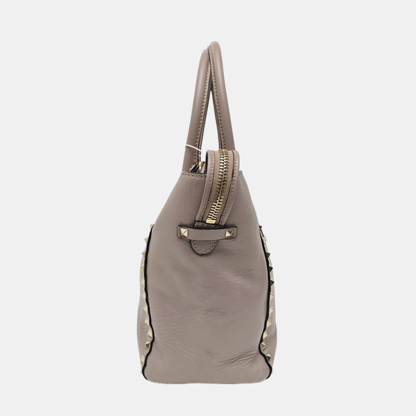Rockstud Calfskin Gray