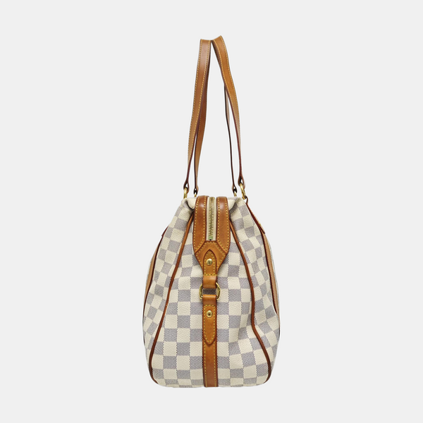 STRESA Damier Azur Coated Canvas White