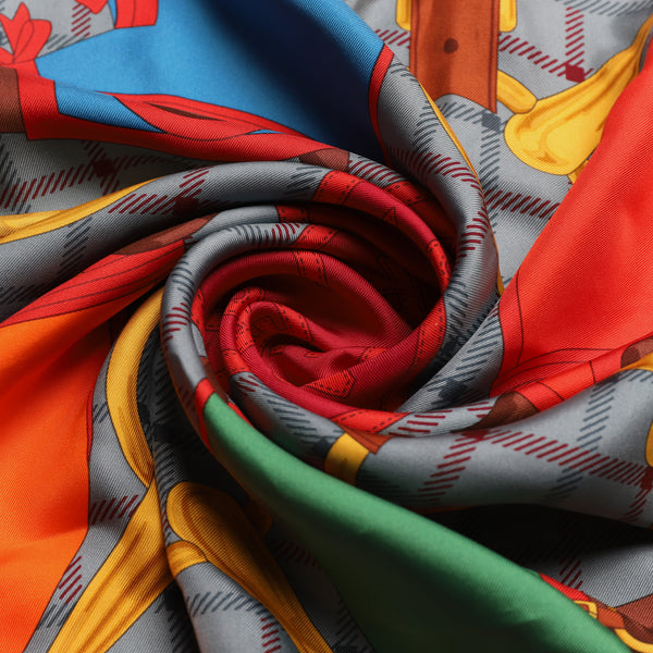Multicolor Mulberry Silk Silk Scarf