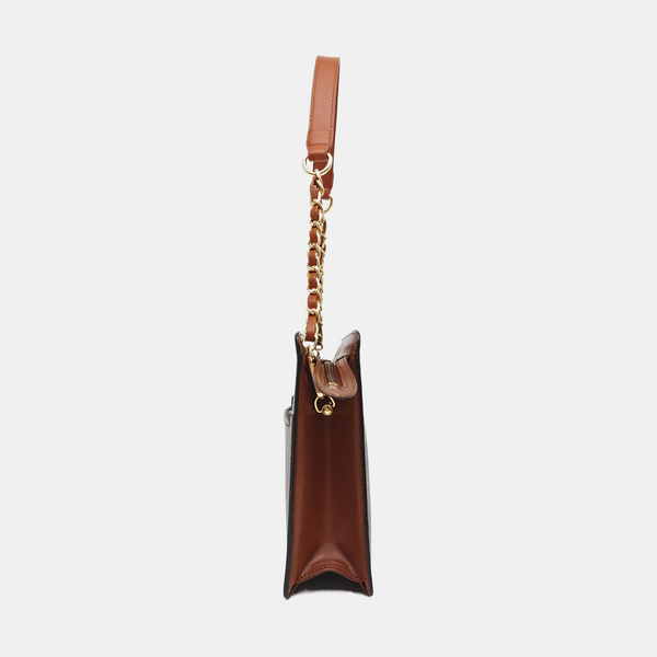 Monogram Coated Canvas Clutch Brown