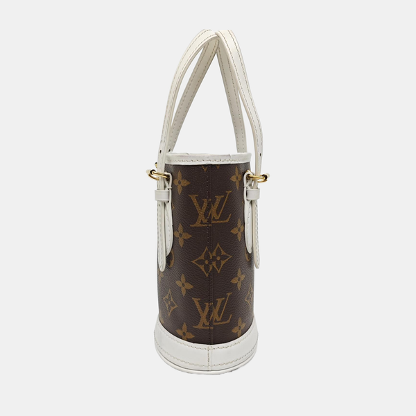 BUCKET Nano Monogram Coated Canvas Brown