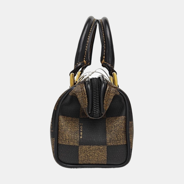 Coated Canvas Shoulder Bag Black