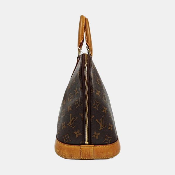 ALMA PM Monogram Coated Canvas Brown