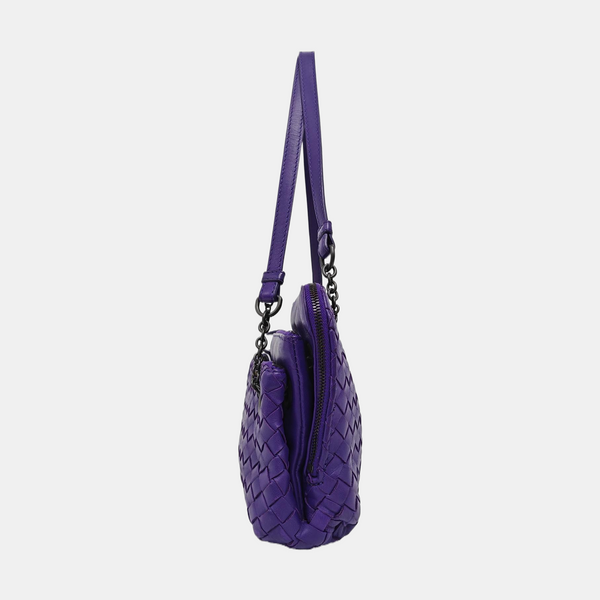 Calfskin Top Handle Bag Purple
