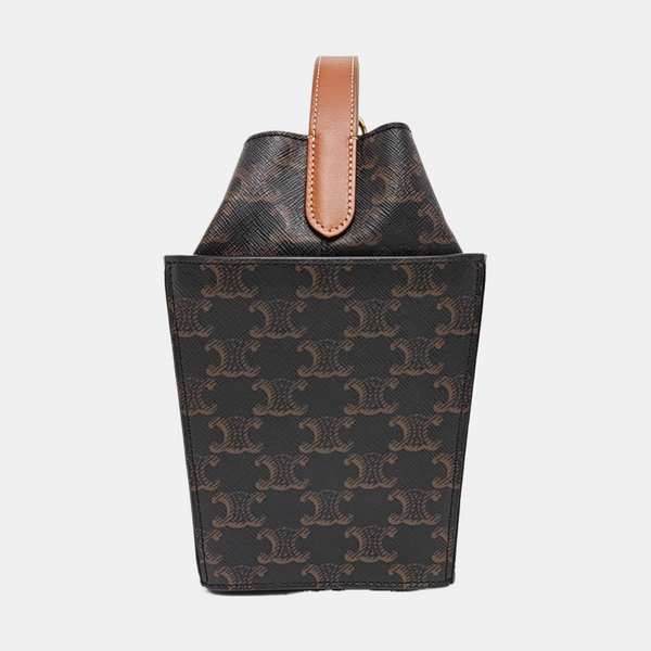 Coated Canvas Bucket Bag Brown