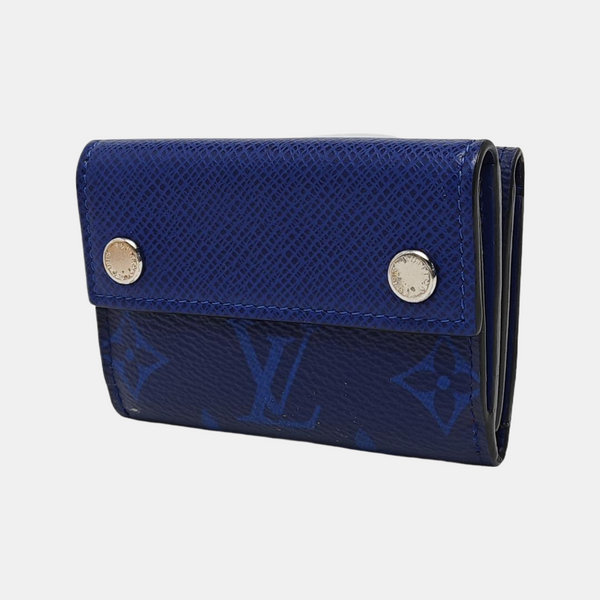 DISCOVERY Monogram Calfskin Blue Wallet