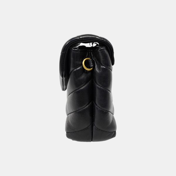 LOULOU Extra Small Chevron Calfskin Black
