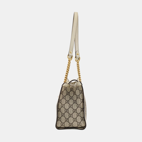 Padlock Small Monogram Coated Canvas Beige
