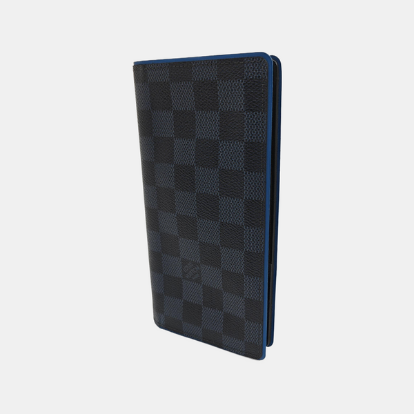 BRAZZA Damier Coated Canvas Blue Wallet