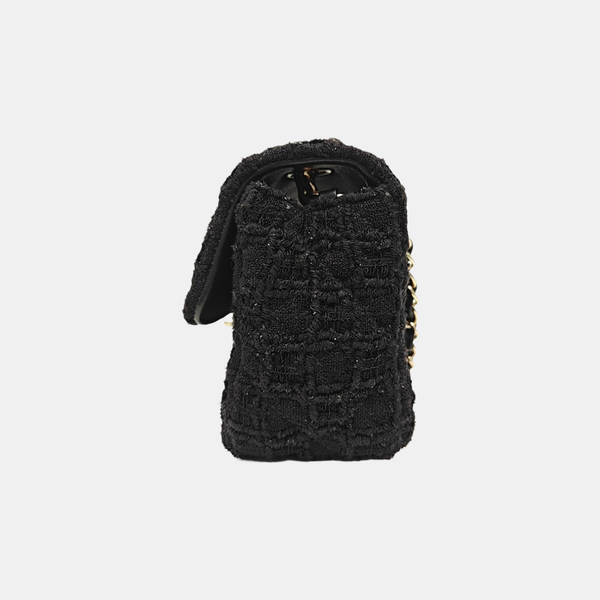 CLASSIC FLAP Mini Quilted Fabric Black