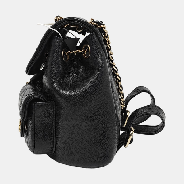 DUMA Small Quilted Grained Calfskin Black