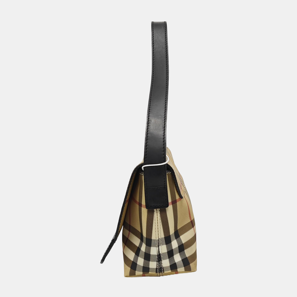 Coated Canvas Shoulder Bag Brown