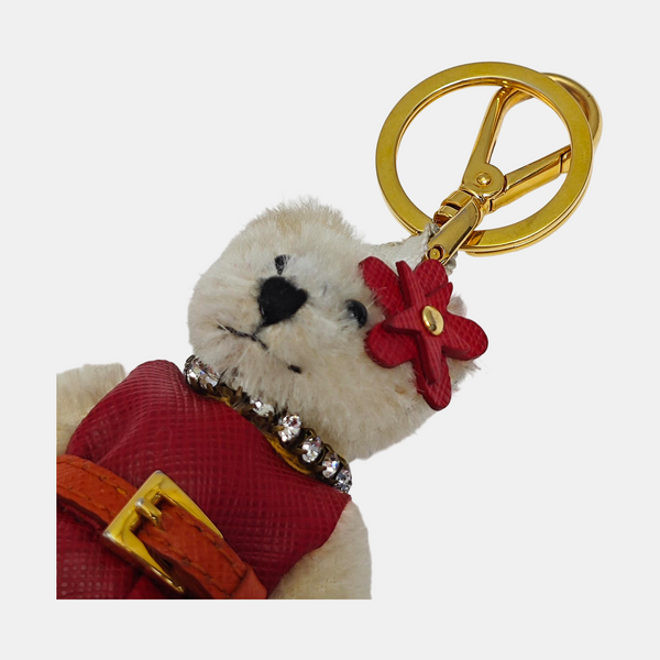 Synthetic Bag Charm White